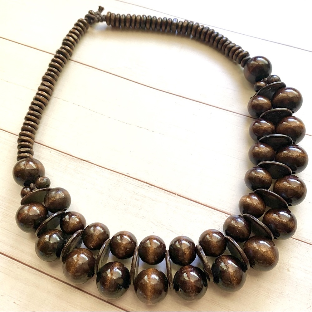 Wooden Tribal  style necklace